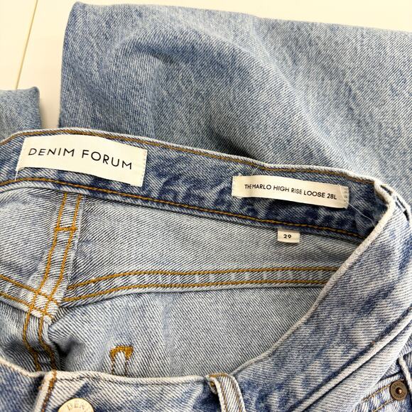 Aritzia Denim Forum The Marlo High Rise Loose Jeans 28L Blue - Size 29 - Picture 7 of 10